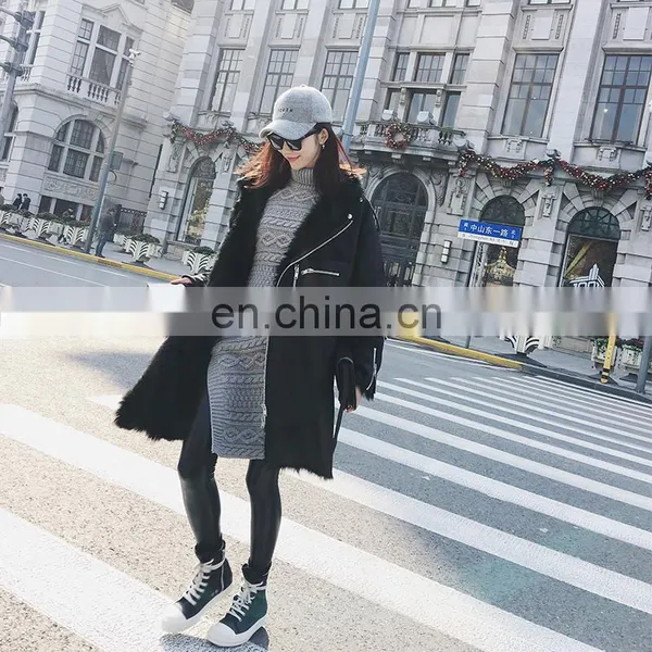 2016 Hot Sale Warm Winter Ladies Shearling Sheepskin Long Coat photo-2