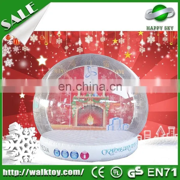 HI New Design Christmas Inflatable Human Size Snow Globe,Transparent Inflatable Decoration Snow Globe photo-2
