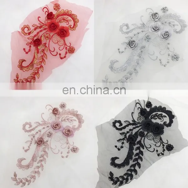 Customized Beautiful Design Organza Embroidery Applique for Dress photo-4
