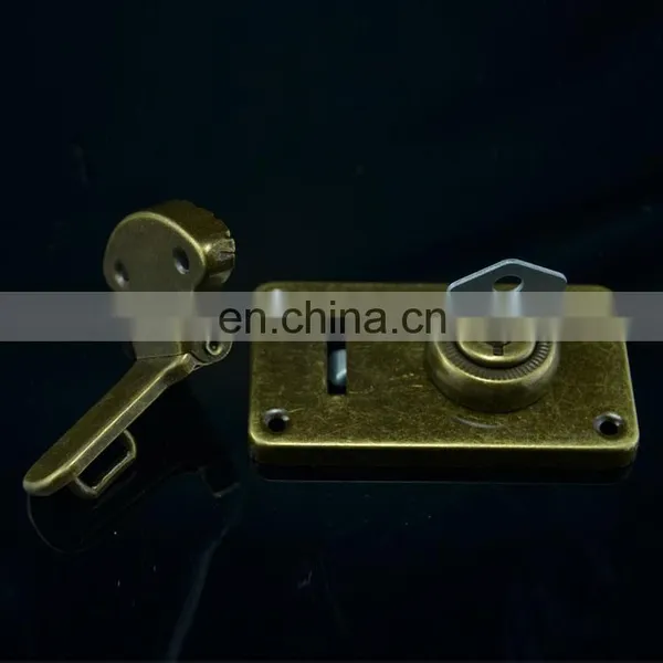 Custom Made Antique Bronze Travel Vanity Luggage Hasp Locking Case Latch With Key photo-3