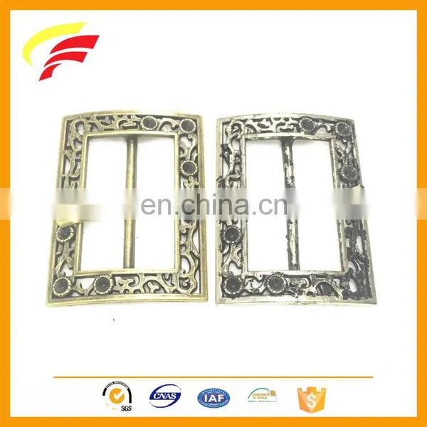 Metal Vintage Square Shape Pin Buckle Antique Style Tri-glide H Belt Buckle photo-3