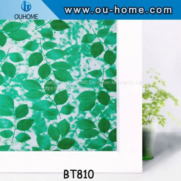 OUHOME PVC Flower Pattern Privacy Decorative Self Adhesive Glass Window Film photo-4