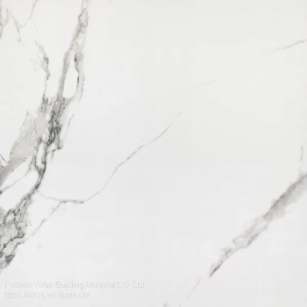 Hot Selling 60x60cm Carrara Whites Glossy GLazed Marble Look Porcelain Floor Tiles photo-2
