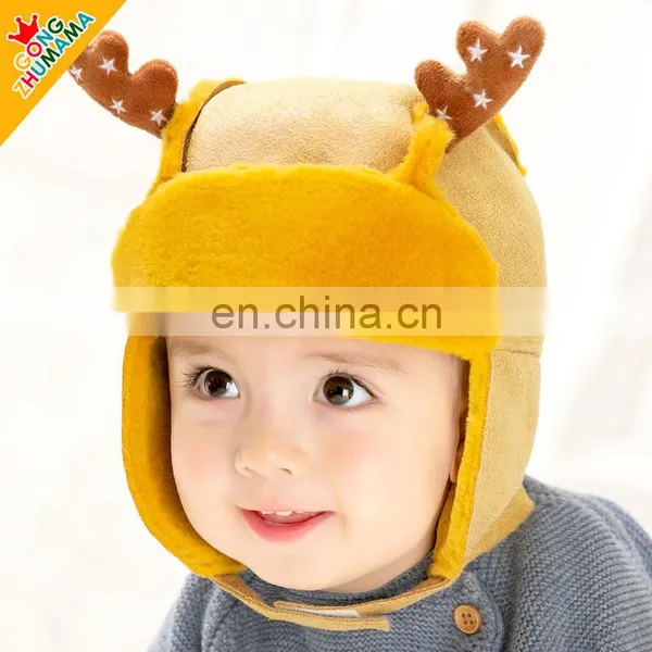 Princess Mother Autumn Winter NEW BABY HAT Baby Cartoon Two Ball Plush Antler Warm Ear photo-3