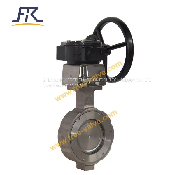 Wafer Lug Type High Performance Double Eccentric Butterfly Valve Worm Gear Box photo-2