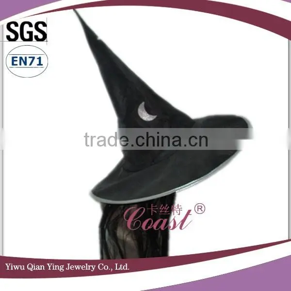 Halloween Party Decorated Witches Hat Design With Synthetic Hair Attached photo-2