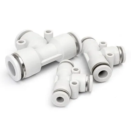 SMC 3 Way PE Series Union Tee Pneumatic Quick Connect Air Hose Fittings photo-3