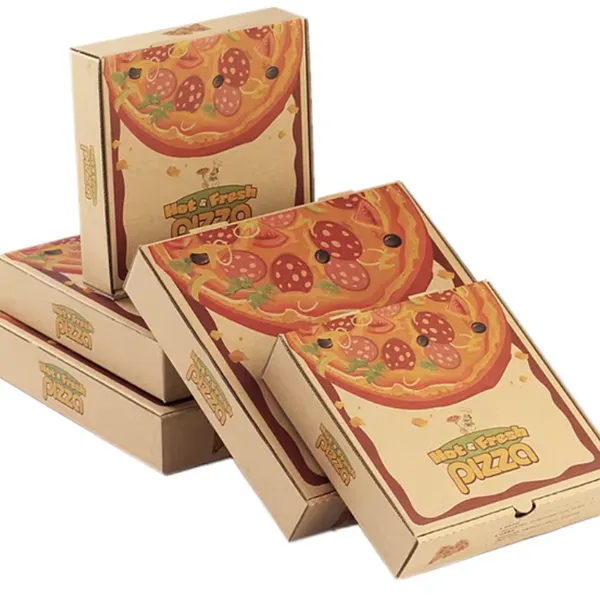 Ready Ship Biodegradable Corrugated Food Grade Pizza Boxes 7 9 11 13 15 Inch Square Takeaway Embossed Printing photo-2