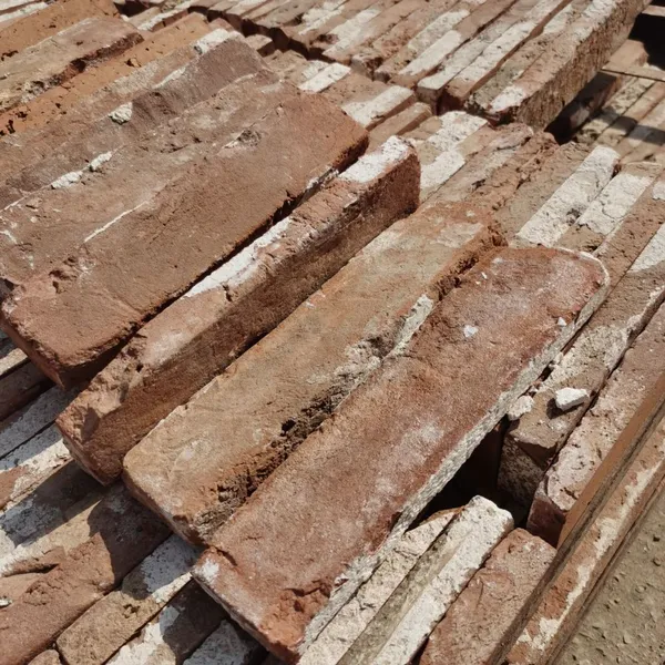 Reclaimed Old Red Brick Tile for Industrial Wall Cladding, 22mm Thickness, Vintage Wall Material photo-5