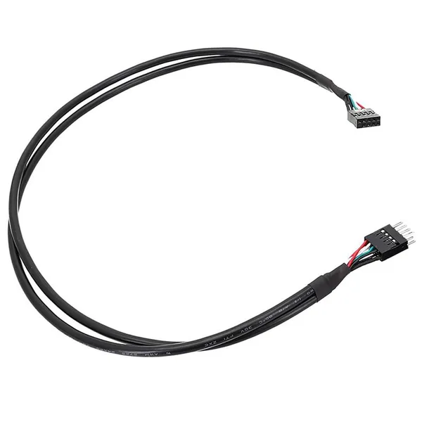 USB 2.0 9Pin Header Extension Cable Black Dual-Isolated Shielded Wire photo-4