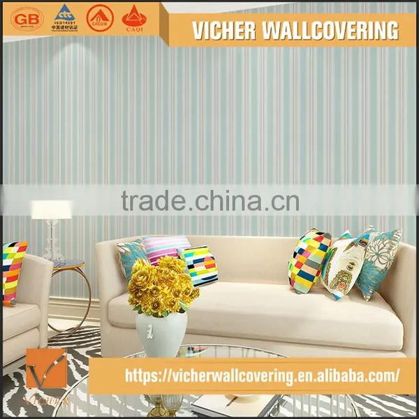 Professional Manufacturer Eco-Friendly Classic Stripe Style Style PVC Material Pvc Designs Wallpaper
