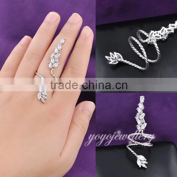 Platinum Ring Prices in Pakistan Adjustable Zircon Gold Long Finger Ring