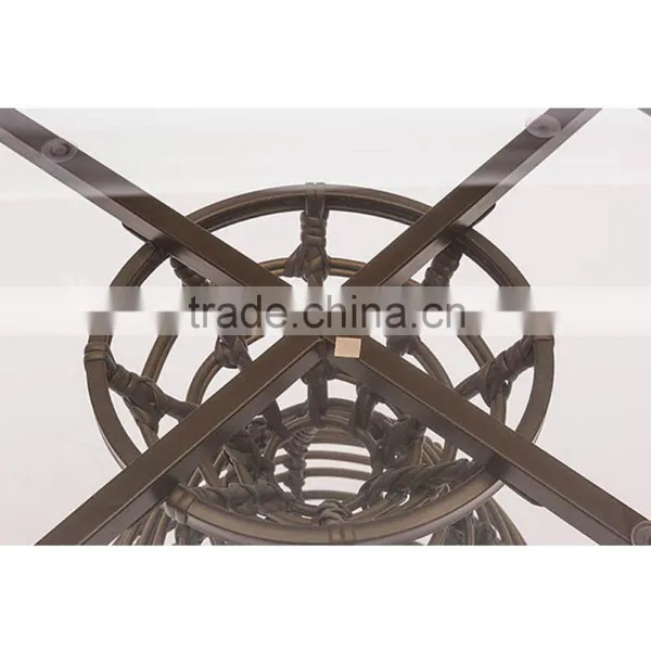 Brown Color Garden Wicker Dining Table And Chairs Rattan Coffee Glass Round Table And Chair photo-6