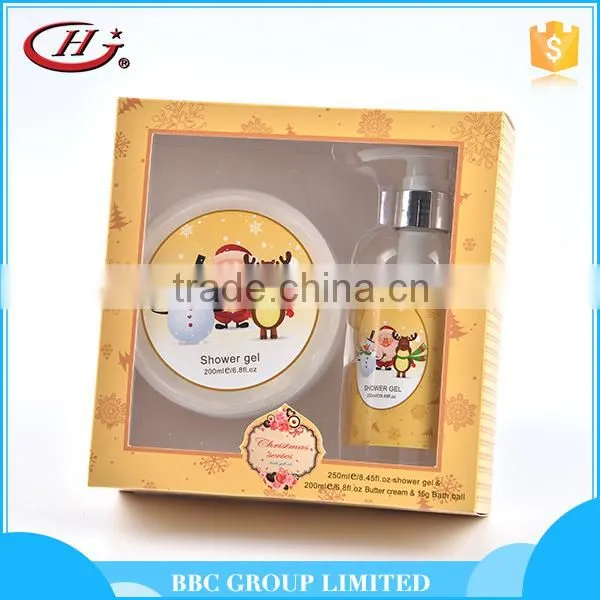 BBC Christmas Gift Sets Suit 003 New Design Cute Moisturizing 2pcs Christmas Bath Gift Set With Shower Gel Body Lotion photo-2