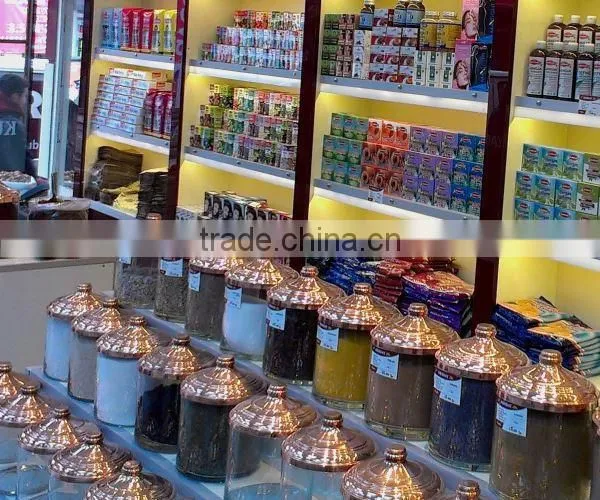 Glass Candy Jar With Copper Cover, Spice Jars, Sweet and Dragee Glass Jars With Lids, Pedestal Glass Candy Jar BK2025 photo-4