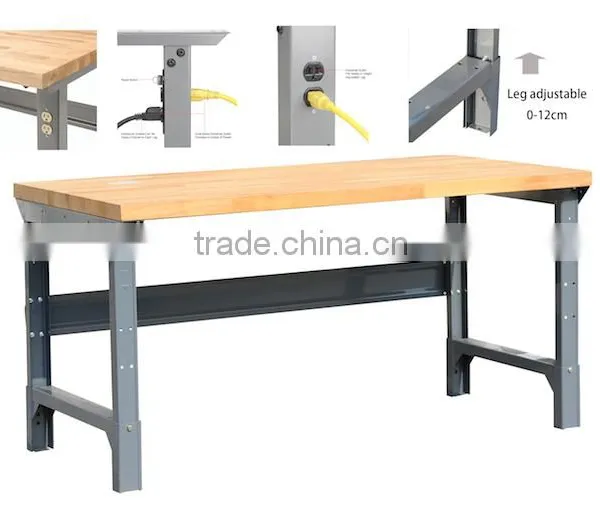 Adjustable Workbench, Desk, Wooden Table, 48", 60", 72"