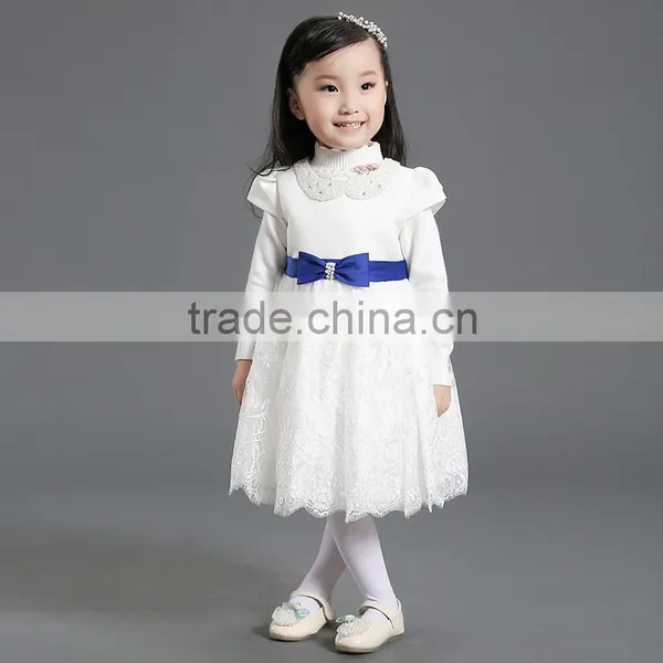 Wholesale New Fashion Emboidery Bead Elegent Child Wedding Gown 1-12y