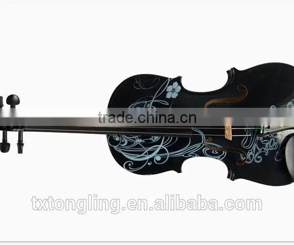 Handmade Student Violin With Flower Design TL-HB1314 photo-2