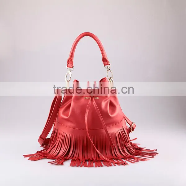 M3824 Hot Sale PU Leather Tassel Backpack Drawstring Bag Factory Guangzhou China photo-2