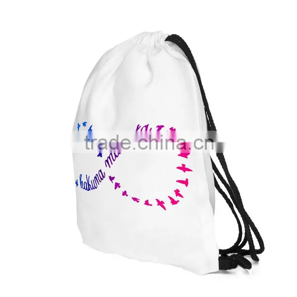 China Suppliers Hot Sale Full Print Sublimation Polyester Custom Drawstring Bag photo-5