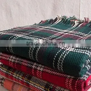 England Oversized Scarf Color Double-sided Plaid Scarf Tippet photo-2