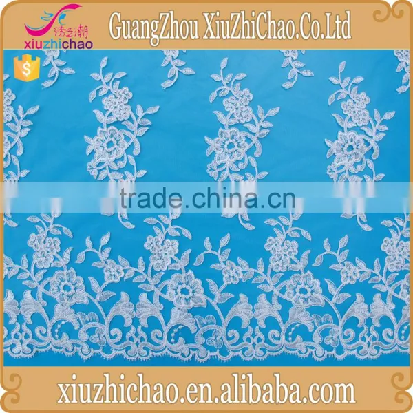 M0104A (4.6) Large Quantity Cheap 100% Polyester Decorative Fashion French Embroidery Lace Fabric photo-3