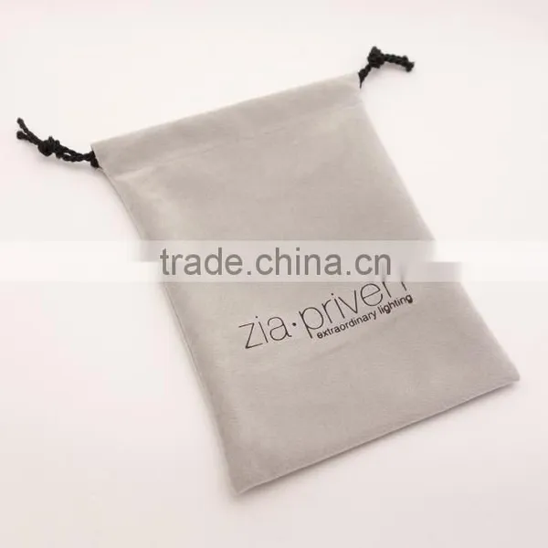 Custom Gift Pouch Velvet Bag With Drawstring for Jewelry With Beads and in Silver Logo photo-4