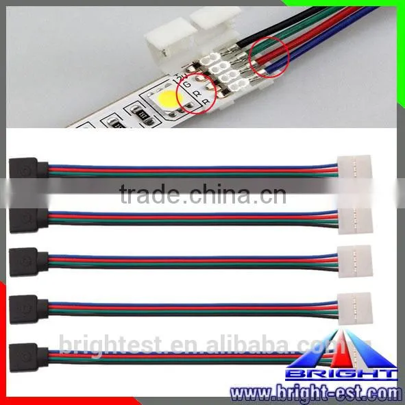 4 Pin White 10mm Width Led Strip Connector for 5050 RGB Flexible Strip photo-3