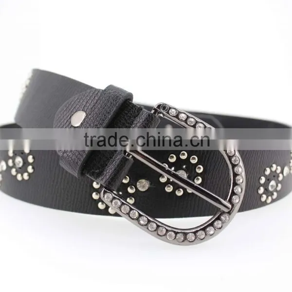 Women's Fashion Flowermetal Studded Jeans Belt With Shiny Rhinestone Accessories in Chinese Factory photo-4