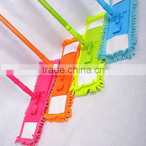 Best Selling Colourful Printed Iron Telescopic Handle Bibulous Quick Dry Soft Chenille Floor Cleaning Mop