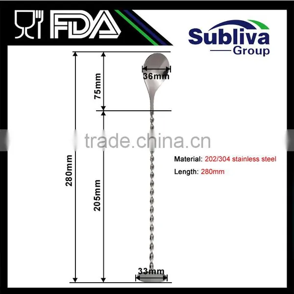 Manufacturer 280mm Stainless Steel 304 Disc Tail Bar Spoon photo-2