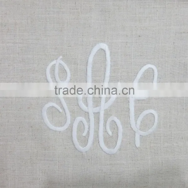 Monogram Beige Linen Table Runner photo-3