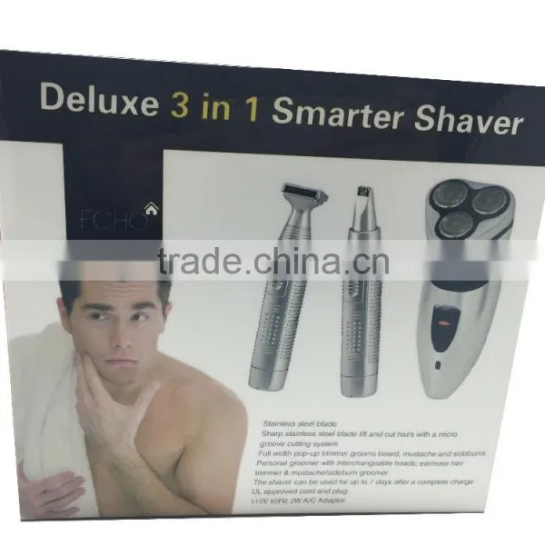 Hot Selling! Three Head Double Edge Rotation Razor Blades +flexible Portable Razor+nose Wool Implement photo-6