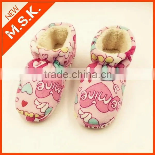 Winter New Fashion Colorful Printed Kids Velvet Slipper Boot photo-2