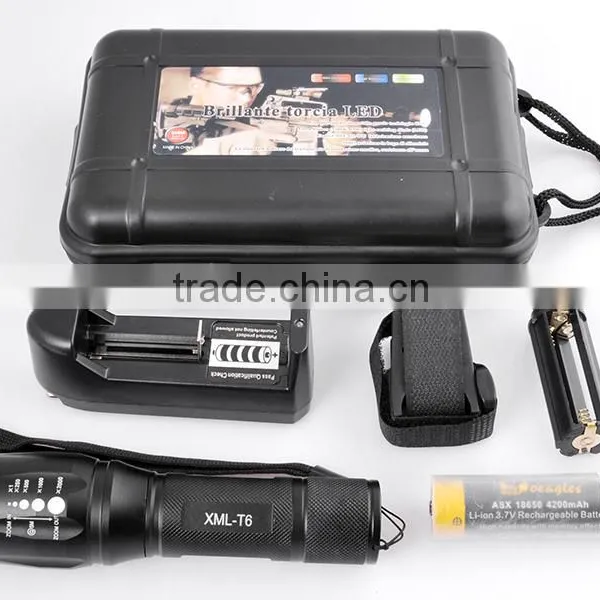 Wholesale Price T6 Adjustable Focus Zoomable LED Flashlight Torch photo-2