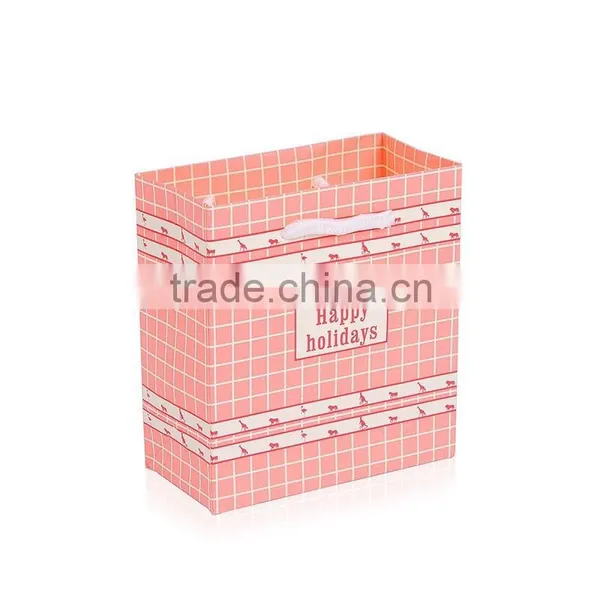 Lovely Pink Happy Holiday Kraft Paper Bag photo-2