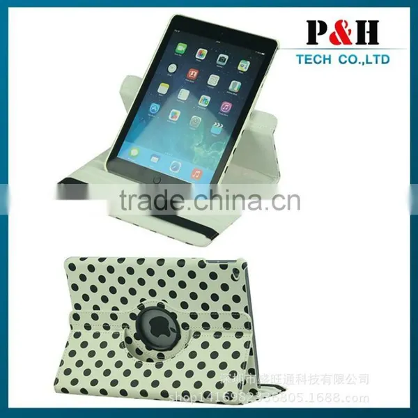 For Ipad Leather Case, Polka Dot 360 Rotating PU Leather Case For Apple IPad 6 & Air 2 photo-3