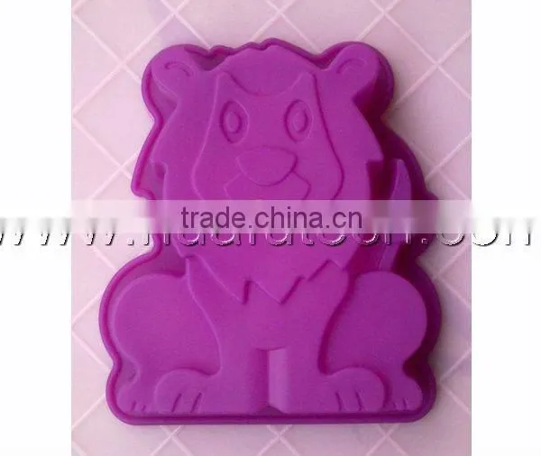 Lovely Cartoon Lionet Bakeware Silicone Heart Cake Mold