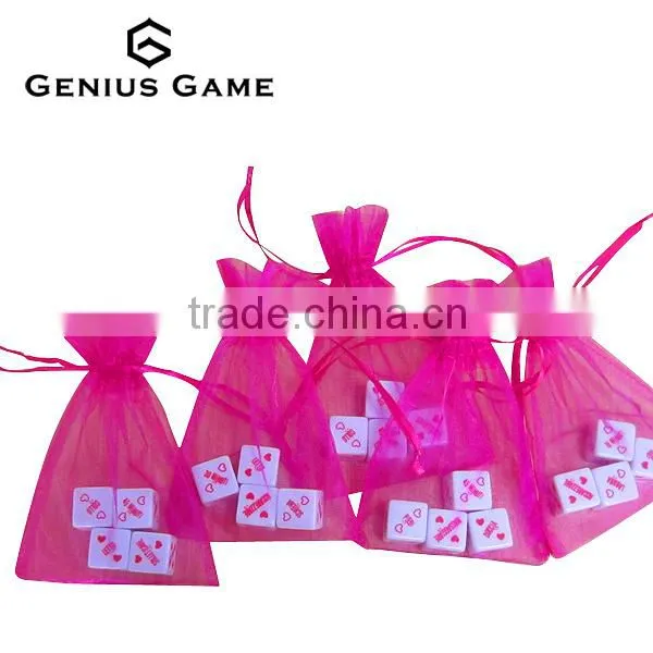Custom Italian Red Loving Dice Set as a Gift or Promotion