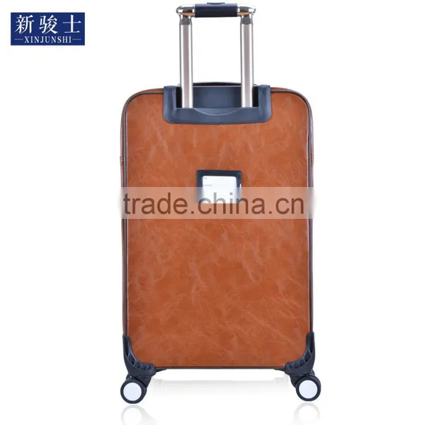 Great Quality pu Genuine Leather Business Leisure Luggage Vintage Suitcase photo-2