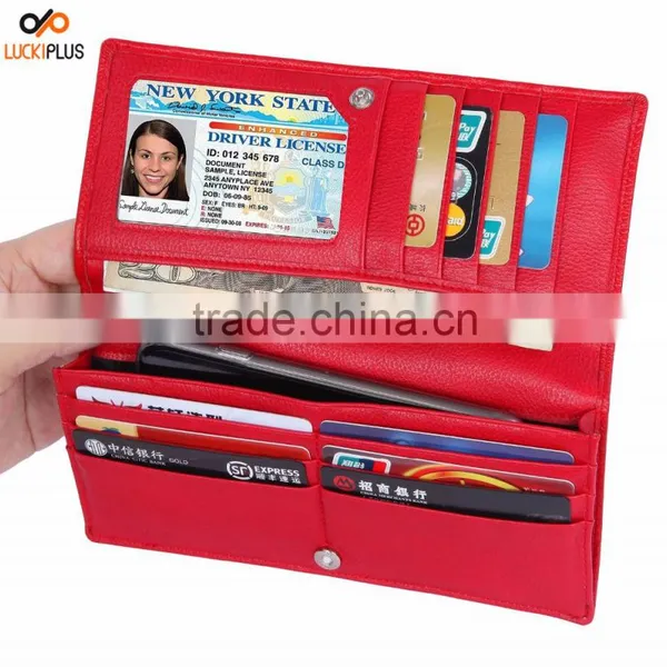 Luckiplus RFID Blocking Safe Wallet for Women Red Color Card Wallet photo-5