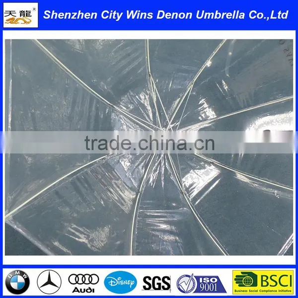 Wholesale Cheap China Suppliers Produced Fiberglass Ribs 23" 2015 Promotional Deep Transparent PVC&POE Umbrella photo-5