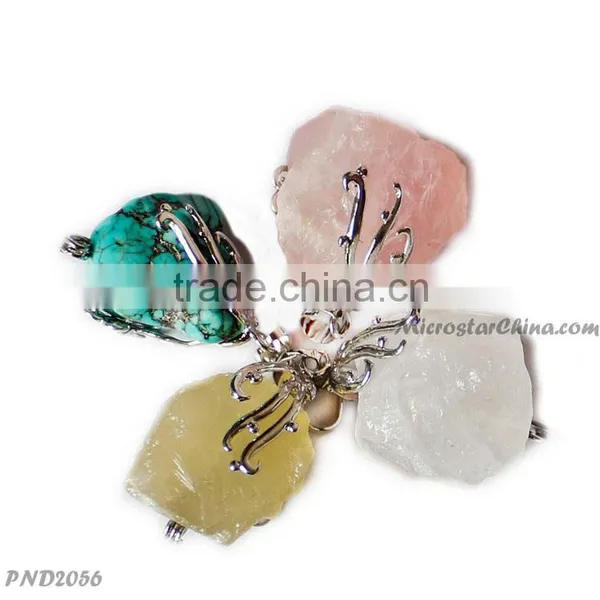 New Gold Printed Purple Hollow Drusy Pendant photo-3