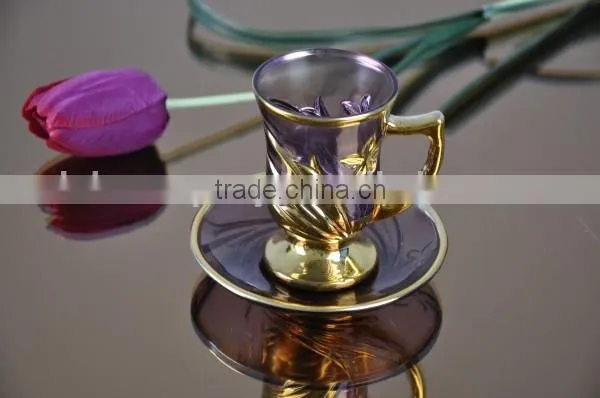 Glass Tea Cup Saucer Set photo-3