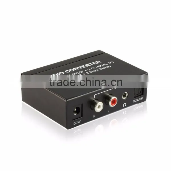 Home Theater Digital to Analog Audio Converter 2 Toslink Spdif+2 Coaxial to Toslink With 3.5mm Audio Switch Converter photo-3