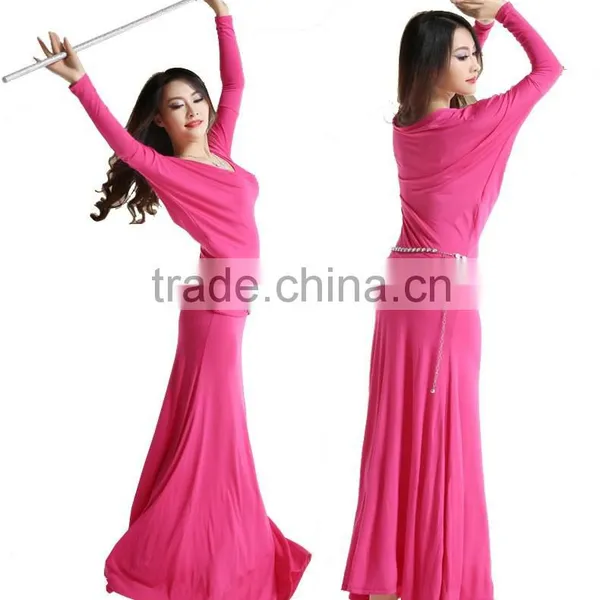 2014 Wuchieal Wholesale Comfortable Modal Belly Dance Dress Costume for Practice in Winter and Autumn Quality Choice photo-2