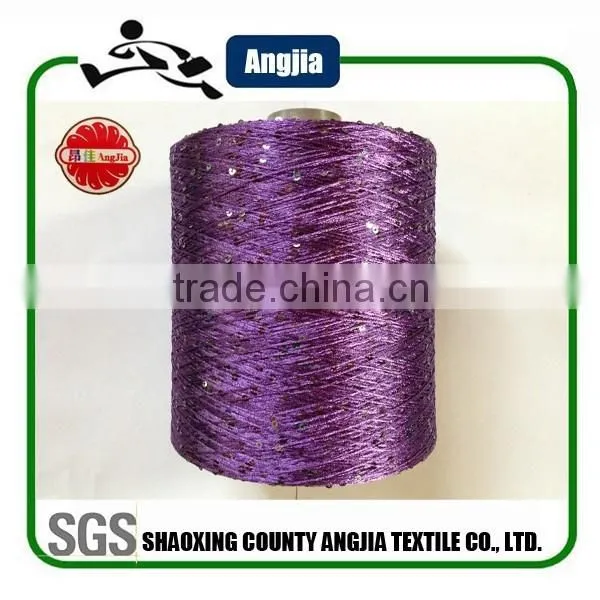 100% Polyester Spun Knitting Sequin Yarn for Socks photo-6