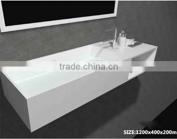 Sanitary Ware Bathroom Solid Surface Wash Hand Basins,Wall Hung Solid Surface Wash Basins, Stone Resin Wash Basin