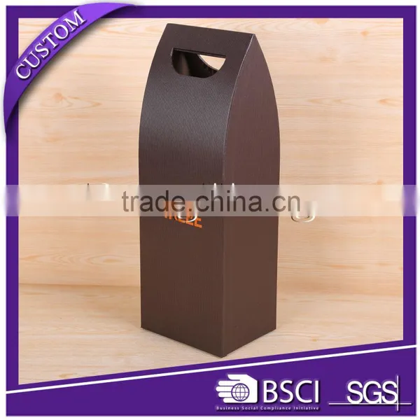 Die-cut Handle Paper Cardboard Red Wine Box