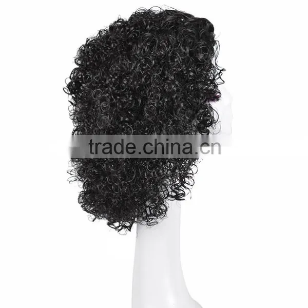 African American Natural Black Wig Kinky Afro Curly Curls Hair Cheap Wigs N510 photo-3